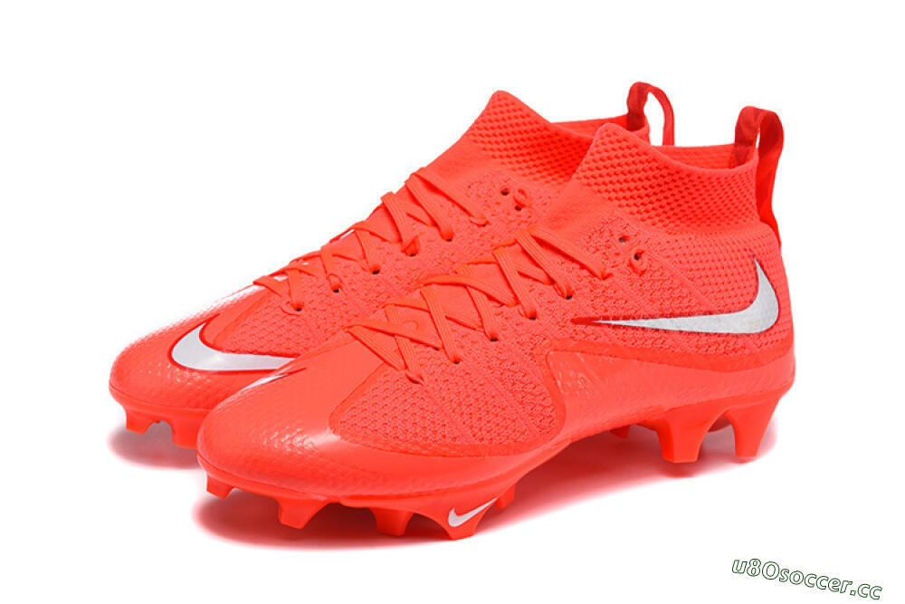 Men's Nike Magista Obra FG Firm Ground High-Tops Football Boots - Red/Flame Red/Highlighter Red 5
