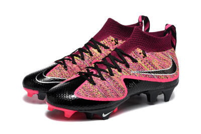 Men's Nike Magista Obra FG Firm Ground High-Tops Football Boots - Black/Bright Pink/Crimson Red