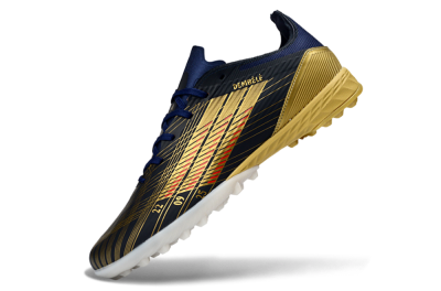 Unisex Adidas F50 Pro TF Artificial Turf Low-Tops Football Shoes - Navy/Metallic Gold/Dark Red