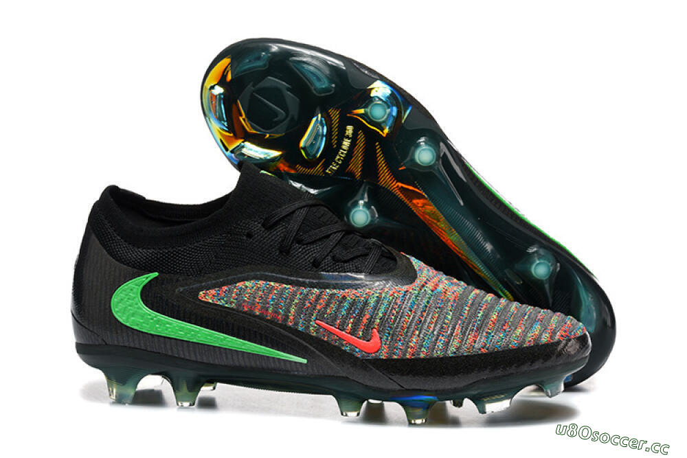 Unisex Nike Phantom 6 Elite High FG Firm Ground High-Tops Football Boots - Black/Electric Green/Red Blaze 2