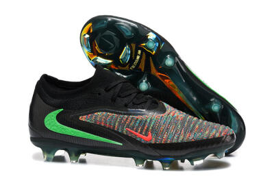 Unisex Nike Phantom 6 Elite High FG Firm Ground High-Tops Football Boots - Black/Electric Green/Red Blaze