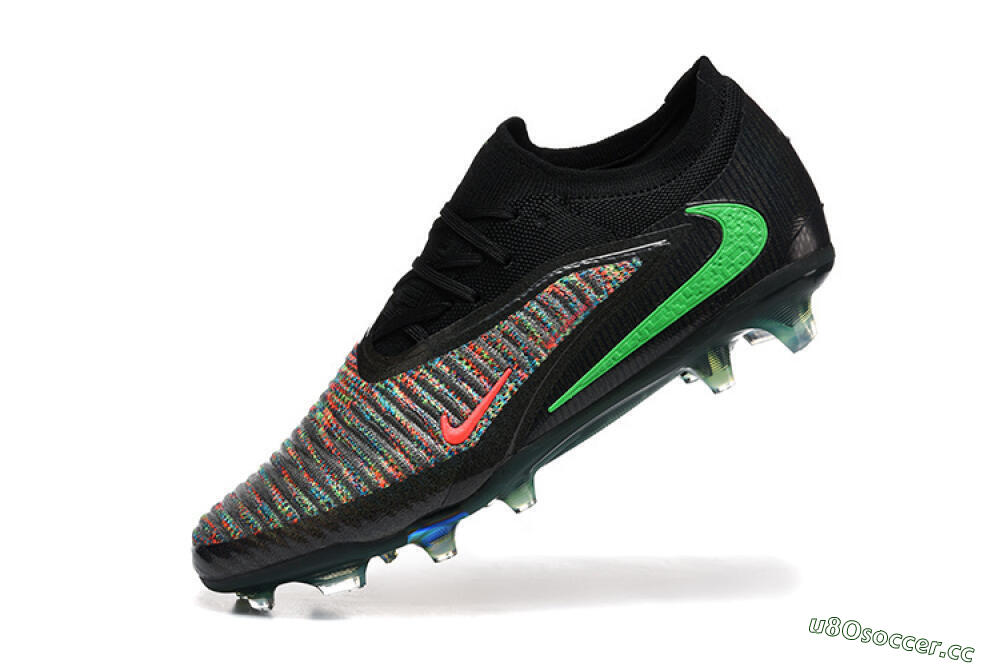 Unisex Nike Phantom 6 Elite High FG Firm Ground High-Tops Football Boots - Black/Electric Green/Red Blaze 8