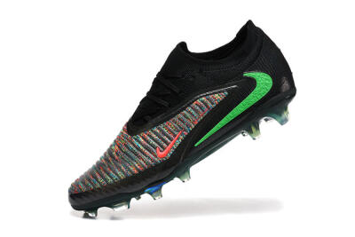 Unisex Nike Phantom 6 Elite High FG Firm Ground High-Tops Football Boots - Black/Electric Green/Red Blaze