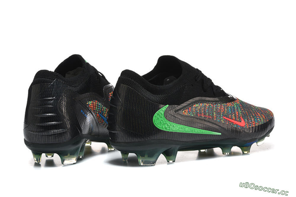 Unisex Nike Phantom 6 Elite High FG Firm Ground High-Tops Football Boots - Black/Electric Green/Red Blaze 9