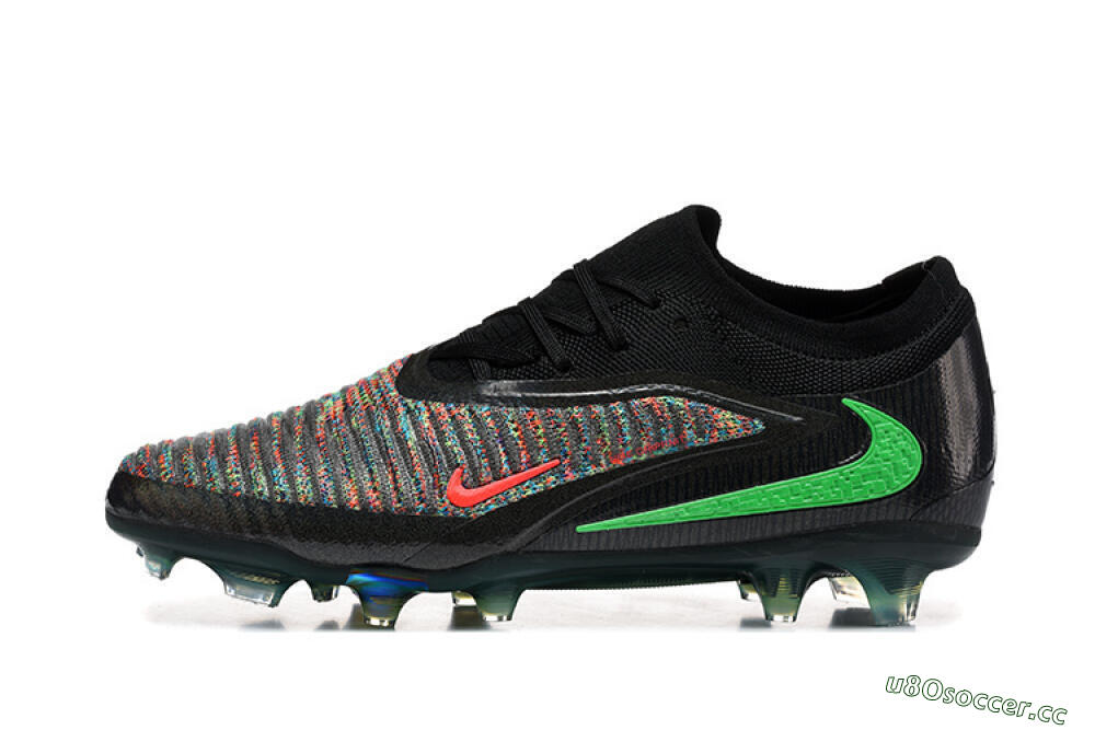 Unisex Nike Phantom 6 Elite High FG Firm Ground High-Tops Football Boots - Black/Electric Green/Red Blaze 0