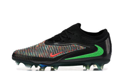 Unisex Nike Phantom 6 Elite High FG Firm Ground High-Tops Football Boots - Black/Electric Green/Red Blaze