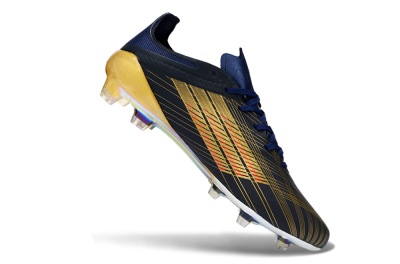 Unisex Dembélé x Adidas F50 Elite FG Firm Ground Low-Tops Football Boots - Navy/Gold Rush/Shimmering Ocean