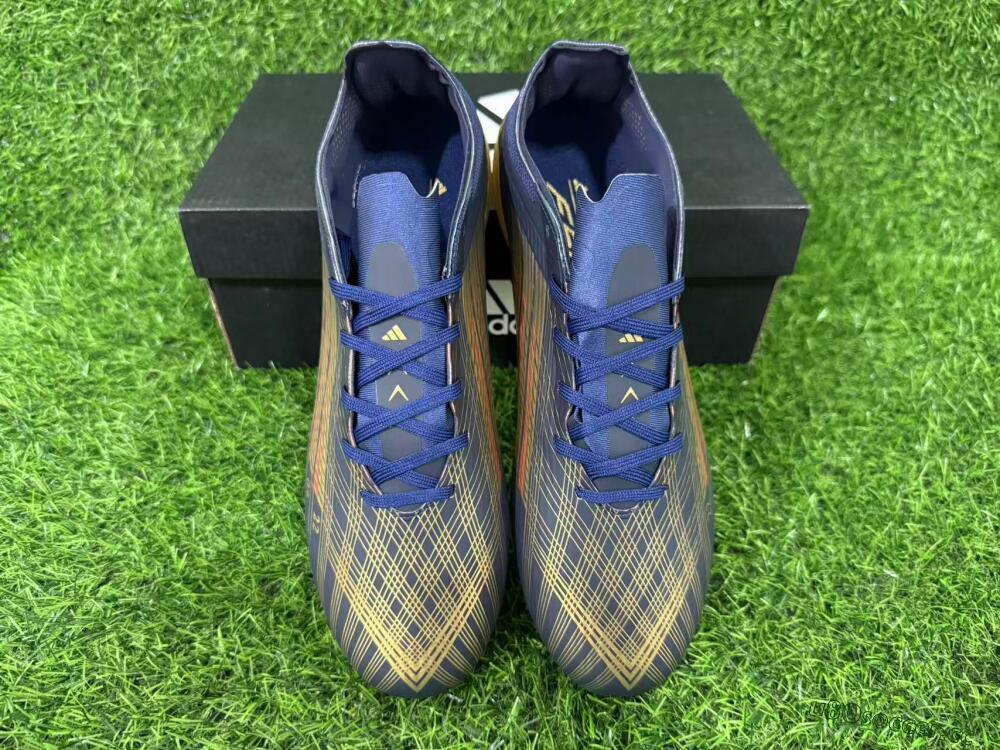Unisex Dembélé x Adidas F50 Elite FG Firm Ground Low-Tops Football Boots - Navy/Gold Rush/Shimmering Ocean