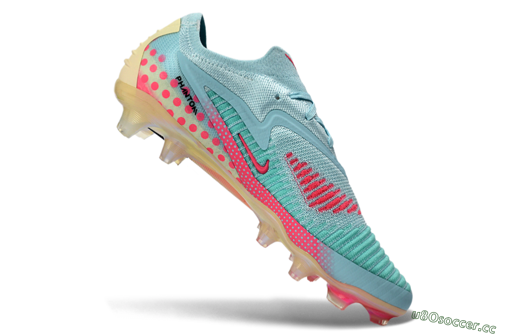 Unisex Nike Phantom 6 Elite Low FG Firm Ground Low-Tops Football Boots - Aqua/Coral Pink/Soft Mint 4