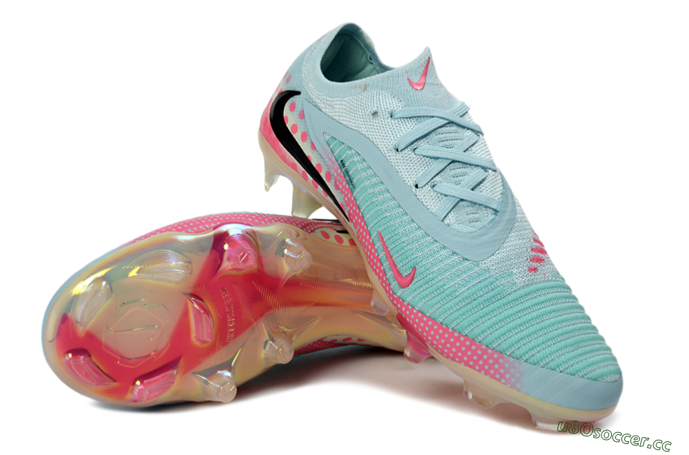 Unisex Nike Phantom 6 Elite Low FG Firm Ground Low-Tops Football Boots - Aqua/Coral Pink/Soft Mint 3