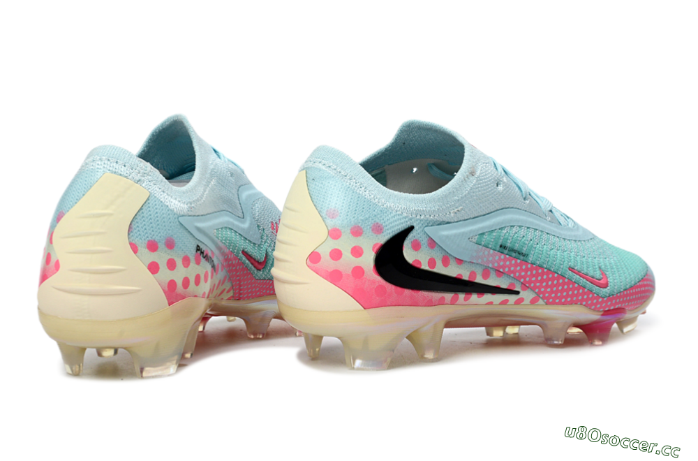 Unisex Nike Phantom 6 Elite Low FG Firm Ground Low-Tops Football Boots - Aqua/Coral Pink/Soft Mint 6