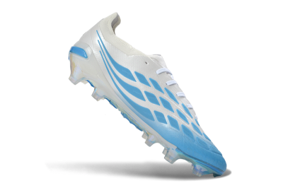 Unisex Adidas Predator 26 Elite FG Firm Ground Low-Tops Football Boots - Blue/Sky Blue/Icy White