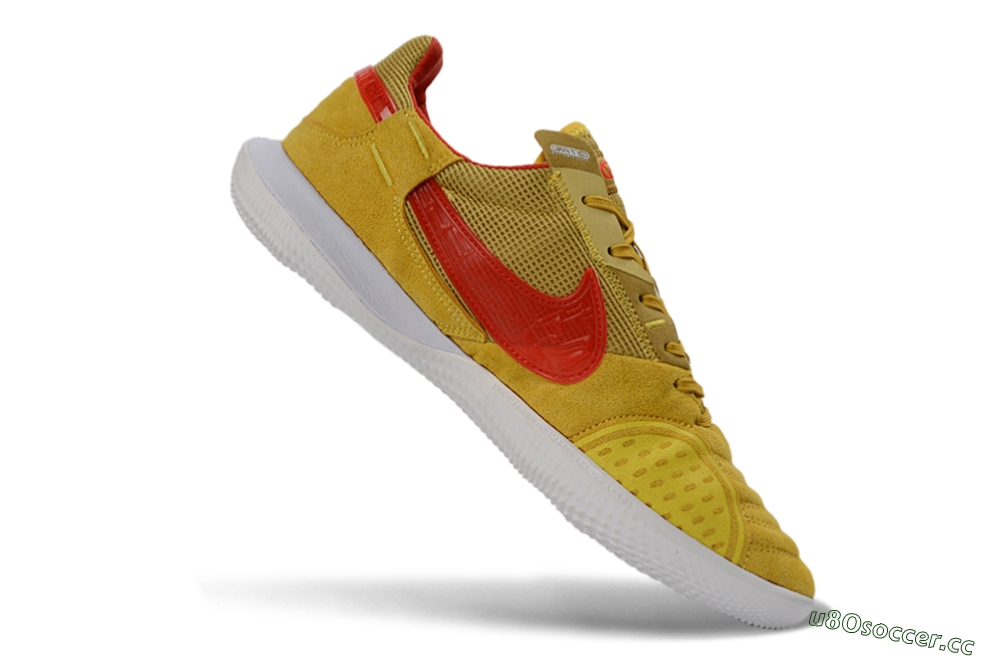 Unisex Nike Street Gato IC Indoor & Futsal Low-Tops Football Shoes - Yellow/Solar Yellow/Crimson Red 4