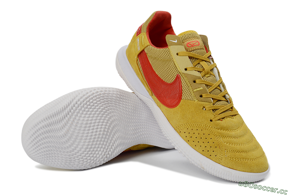 Unisex Nike Street Gato IC Indoor & Futsal Low-Tops Football Shoes - Yellow/Solar Yellow/Crimson Red 3