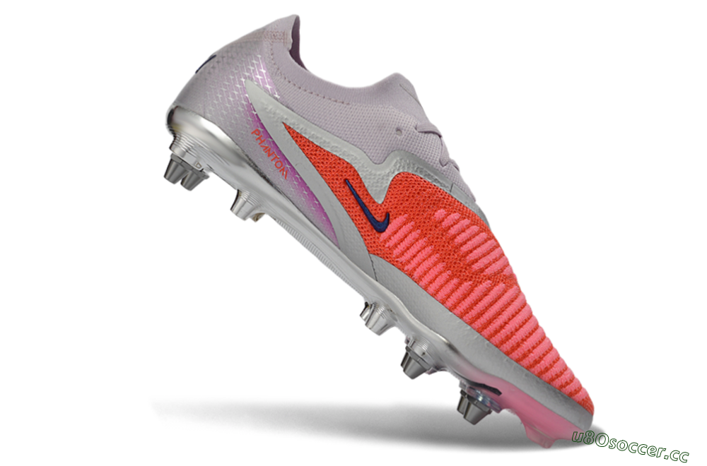 Men's Nike Phantom 6 Elite Low SG Soft Ground Low-Tops Football Boots - Pink/Electric Orange/Silver 4