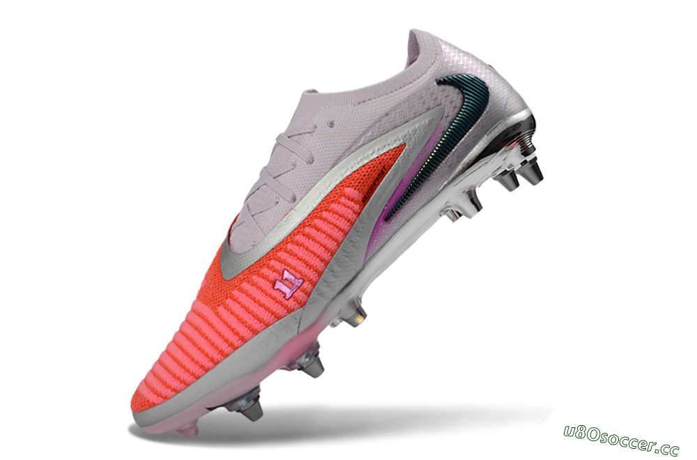 Men's Nike Phantom 6 Elite Low SG Soft Ground Low-Tops Football Boots - Pink/Electric Orange/Silver 5