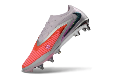 Men's Nike Phantom 6 Elite Low SG Soft Ground Low-Tops Football Boots - Pink/Electric Orange/Silver
