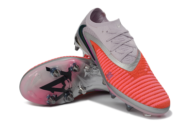 Men's Nike Phantom 6 Elite Low SG Soft Ground Low-Tops Football Boots - Pink/Electric Orange/Silver