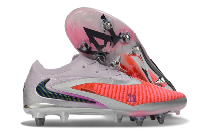 Men's Nike Phantom 6 Elite Low SG Soft Ground Low-Tops Football Boots - Pink/Electric Orange/Silver