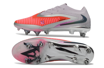 Men's Nike Phantom 6 Elite Low SG Soft Ground Low-Tops Football Boots - Pink/Electric Orange/Silver
