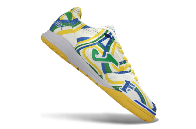 Men's Joma Top Flex IC Indoor & Futsal Low-Tops Football Shoes - Yellow/Vibrant Green/Blue Wave