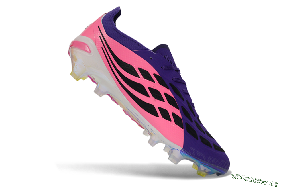 Unisex Adidas Predator 26 Elite FG Firm Ground Low-Tops Football Boots - Purple/Vibrant Pink/Black 4