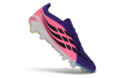 Unisex Adidas Predator 26 Elite FG Firm Ground Low-Tops Football Boots - Purple/Vibrant Pink/Black