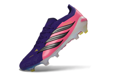 Unisex Adidas Predator 26 Elite FG Firm Ground Low-Tops Football Boots - Purple/Vibrant Pink/Black