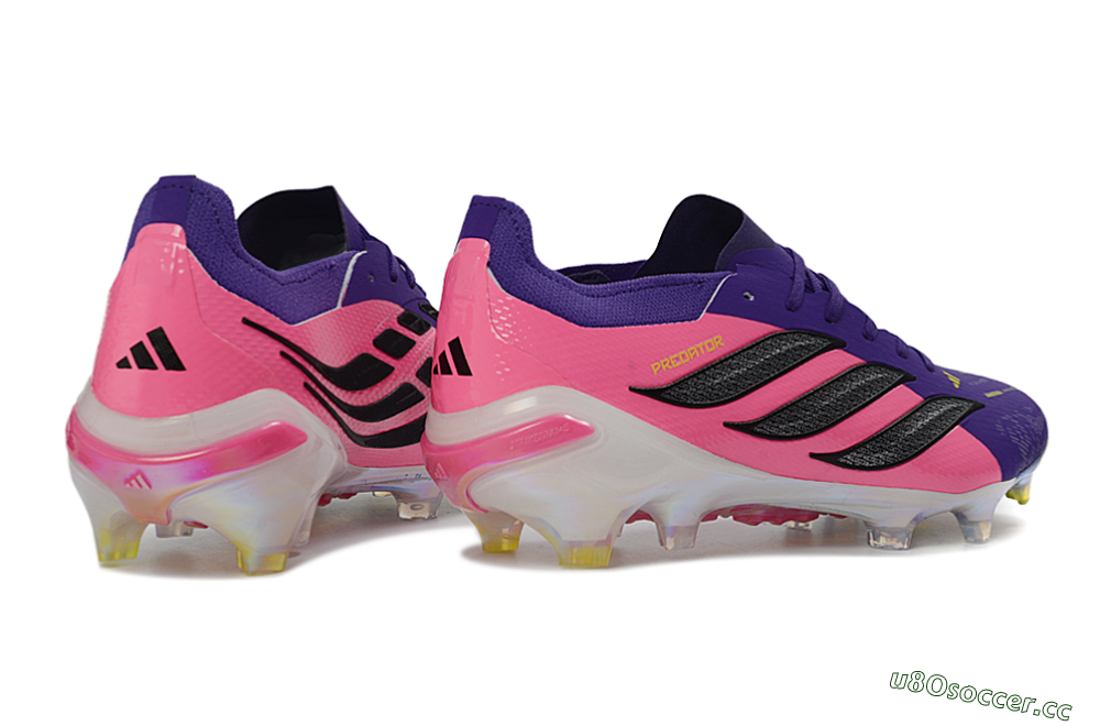 Unisex Adidas Predator 26 Elite FG Firm Ground Low-Tops Football Boots - Purple/Vibrant Pink/Black 6