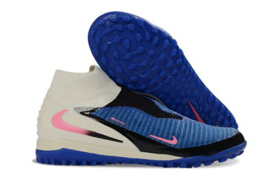 Unisex Nike Phantom 6 Elite High TF Artificial Turf High-Tops Football Shoes - Blue/Electric Blue/Fuchsia Pink