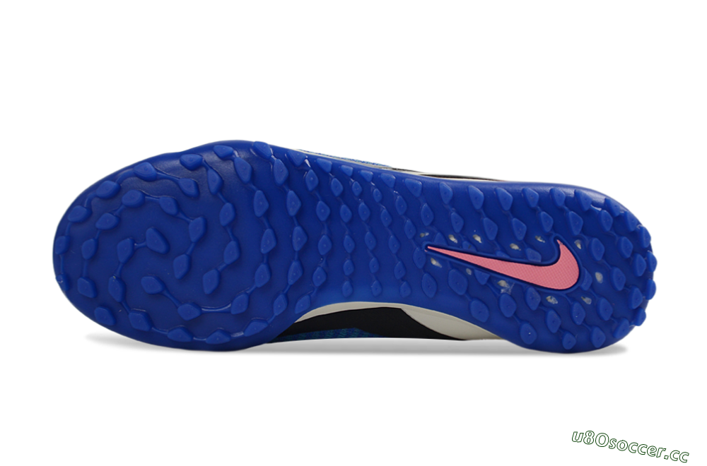 Unisex Nike Phantom 6 Elite High TF Artificial Turf High-Tops Football Shoes - Blue/Electric Blue/Fuchsia Pink 6