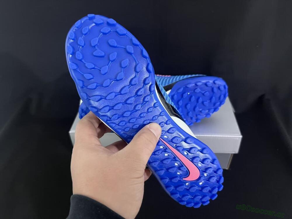 Unisex Nike Phantom 6 Elite High TF Artificial Turf High-Tops Football Shoes - Blue/Electric Blue/Fuchsia Pink