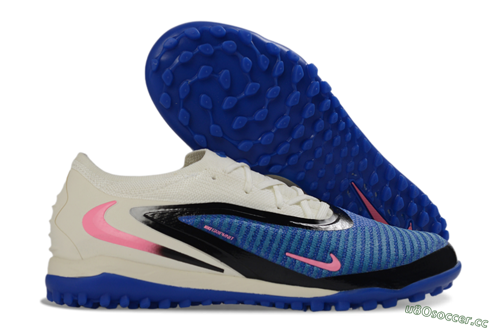 Unisex Nike Phantom 6 Elite Low TF Artificial Turf Low-Tops Football Shoes - Blue/Electric Blue/Soft Pink 2