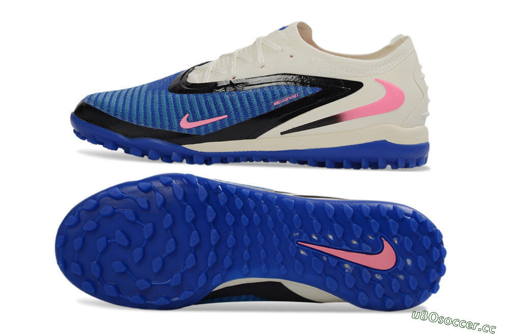 Unisex Nike Phantom 6 Elite Low TF Artificial Turf Low-Tops Football Shoes - Blue/Electric Blue/Soft Pink 1