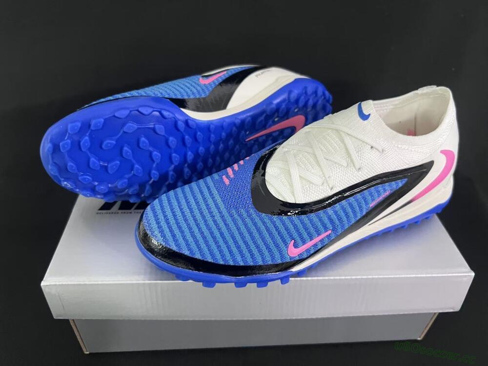 Unisex Nike Phantom 6 Elite Low TF Artificial Turf Low-Tops Football Shoes - Blue/Electric Blue/Soft Pink