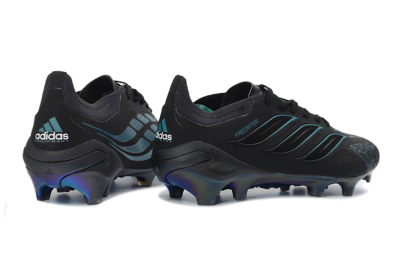 Men's Adidas Predator 26 Elite FG Firm Ground Low-Tops Football Boots - Black/Teal Burst/Iridescent Blue