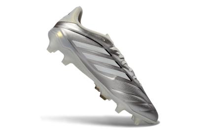 Men's Adidas Copa Pure 3 FG Firm Ground Low-Tops Football Boots - Silver/Metallic Grey/White