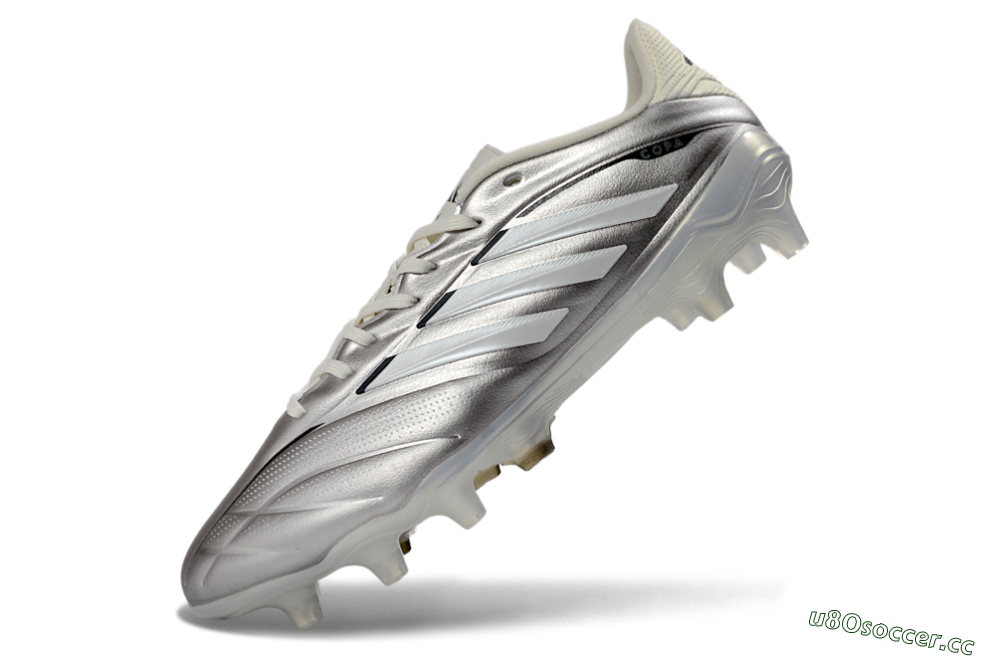Men's Adidas Copa Pure 3 FG Firm Ground Low-Tops Football Boots - Silver/Metallic Grey/White 5