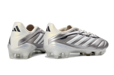 Men's Adidas Copa Pure 3 FG Firm Ground Low-Tops Football Boots - Silver/Metallic Grey/White