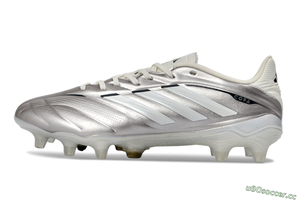 Men's Adidas Copa Pure 3 FG Firm Ground Low-Tops Football Boots - Silver/Metallic Grey/White 0
