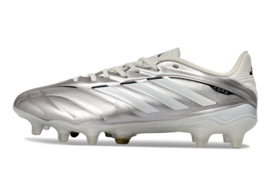 Men's Adidas Copa Pure 3 FG Firm Ground Low-Tops Football Boots - Silver/Metallic Grey/White