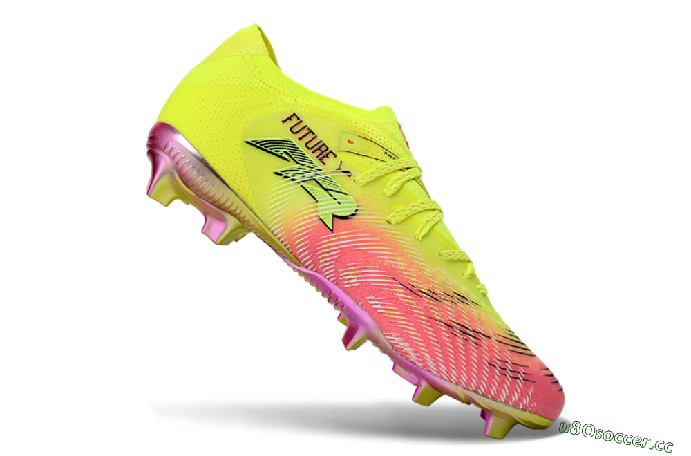 Men's Puma Future 8 Ultimate FG Firm Ground Low-Tops Football Boots - Yellow/Neon Pink/Gold 4