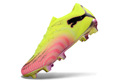 Men's Puma Future 8 Ultimate FG Firm Ground Low-Tops Football Boots - Yellow/Neon Pink/Gold