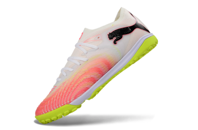 Men's Puma Future 8 Ultimate TF Artificial Turf Low-Tops Football Shoes - Pink/Lime Green/White