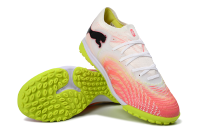 Men's Puma Future 8 Ultimate TF Artificial Turf Low-Tops Football Shoes - Pink/Lime Green/White
