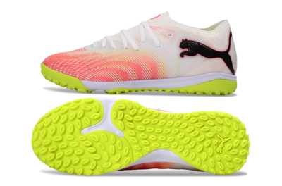 Men's Puma Future 8 Ultimate TF Artificial Turf Low-Tops Football Shoes - Pink/Lime Green/White
