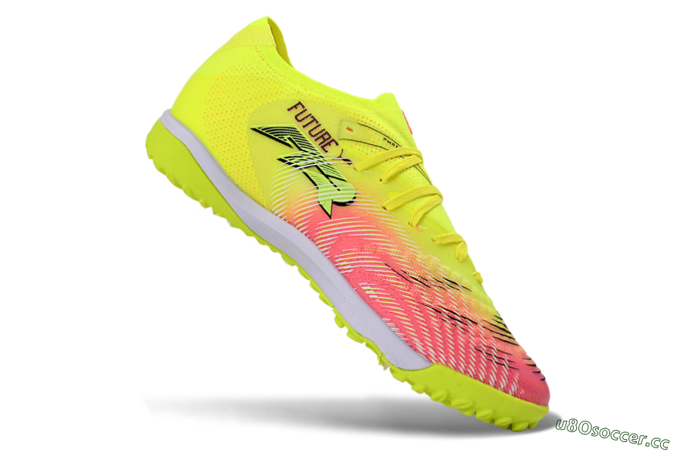 Men's Puma Future 8 Ultimate TF Artificial Turf Low-Tops Football Shoes - Yellow/Vibrant Pink/Electric Green 4