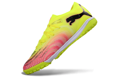 Men's Puma Future 8 Ultimate TF Artificial Turf Low-Tops Football Shoes - Yellow/Vibrant Pink/Electric Green