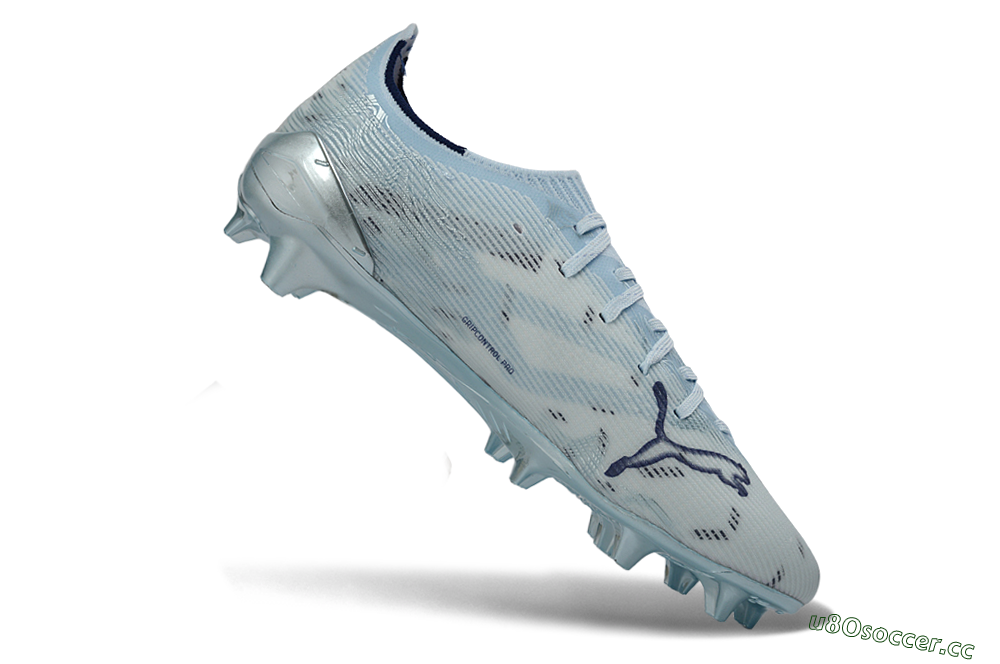 Men's Puma Ultra 5 Ultimate FG Firm Ground Low-Tops Football Shoes - Sky/Ice Blue/Silver 4