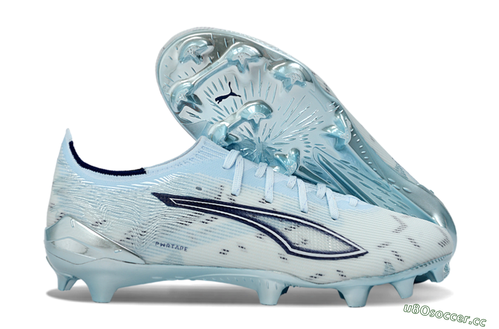 Men's Puma Ultra 5 Ultimate FG Firm Ground Low-Tops Football Shoes - Sky/Ice Blue/Silver 2
